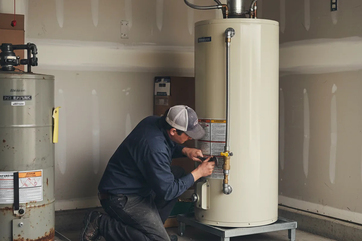 Water heater and shutoff valve replacement in Center Junction